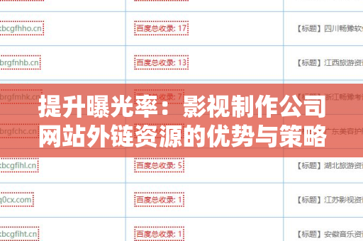 提升曝光率：影视制作公司网站外链资源的优势与策略