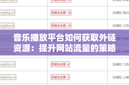 音乐播放平台如何获取外链资源：提升网站流量的策略与技巧