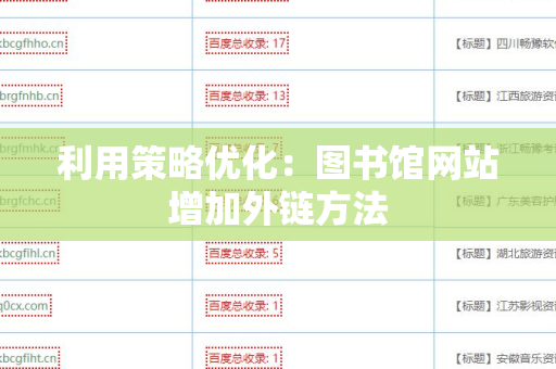 利用策略优化：图书馆网站增加外链方法
