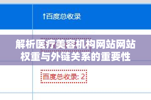 解析医疗美容机构网站网站权重与外链关系的重要性