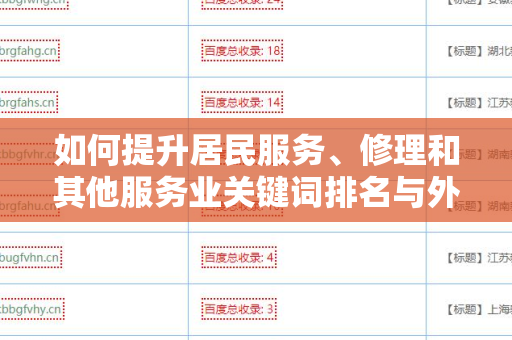 如何提升居民服务、修理和其他服务业关键词排名与外链的效果