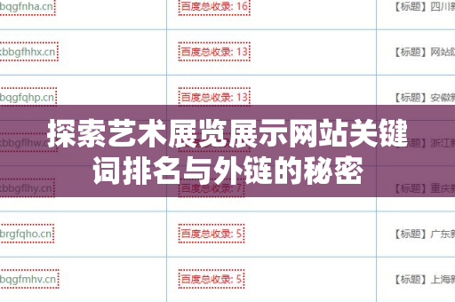 探索艺术展览展示网站关键词排名与外链的秘密