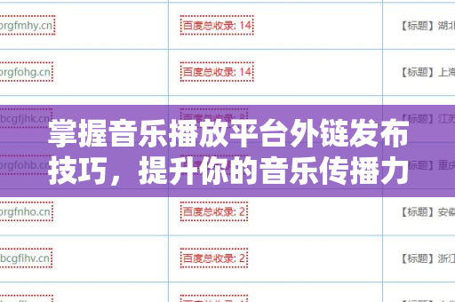 掌握音乐播放平台外链发布技巧，提升你的音乐传播力