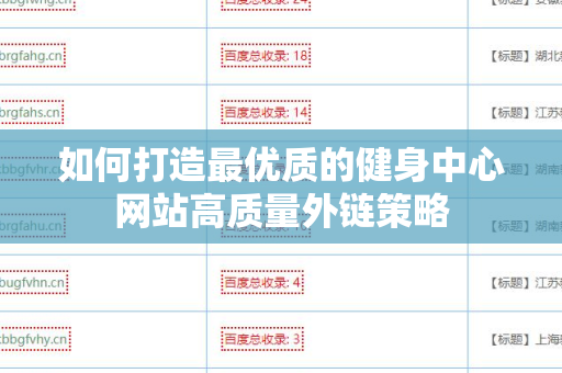 如何打造最优质的健身中心网站高质量外链策略