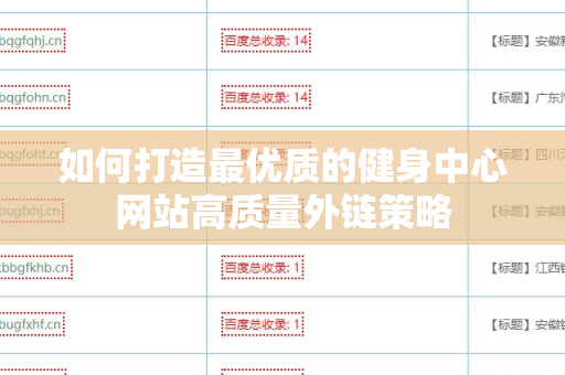 如何打造最优质的健身中心网站高质量外链策略