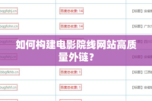 如何构建电影院线网站高质量外链？