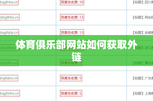 体育俱乐部网站如何获取外链