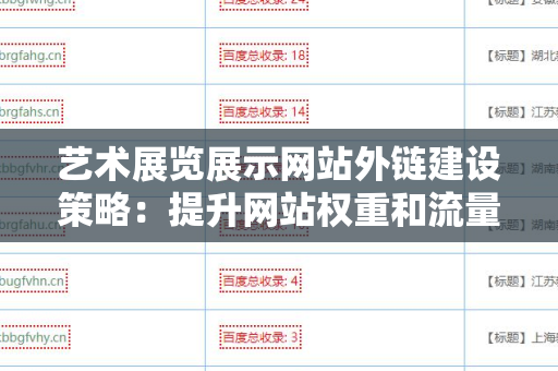 艺术展览展示网站外链建设策略：提升网站权重和流量的有效方法