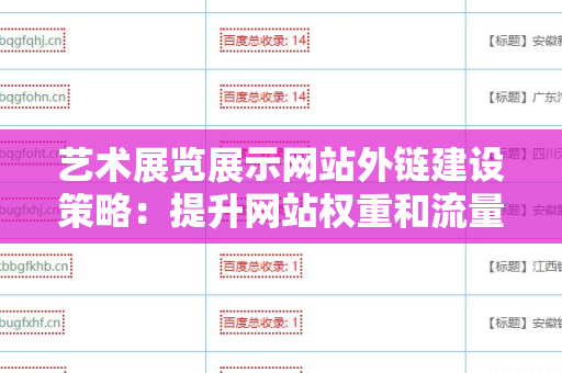 艺术展览展示网站外链建设策略：提升网站权重和流量的有效方法