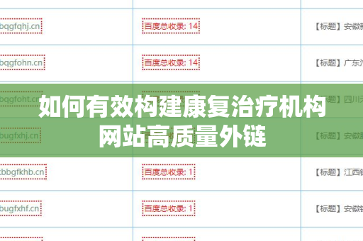 如何有效构建康复治疗机构网站高质量外链