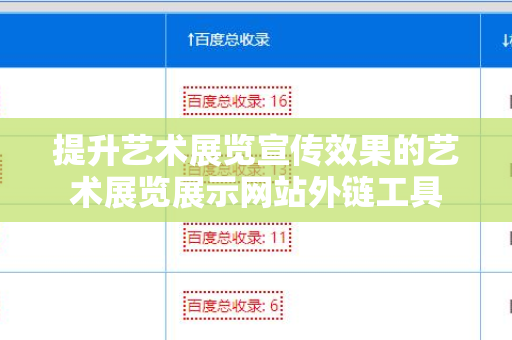 提升艺术展览宣传效果的艺术展览展示网站外链工具