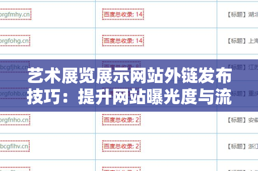 艺术展览展示网站外链发布技巧：提升网站曝光度与流量的有效策略