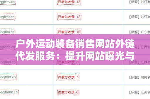 户外运动装备销售网站外链代发服务：提升网站曝光与销量的利器