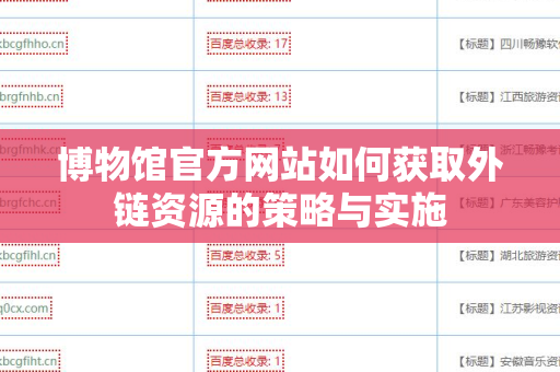 博物馆官方网站如何获取外链资源的策略与实施