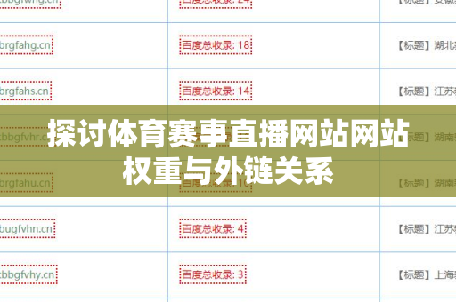 探讨体育赛事直播网站网站权重与外链关系