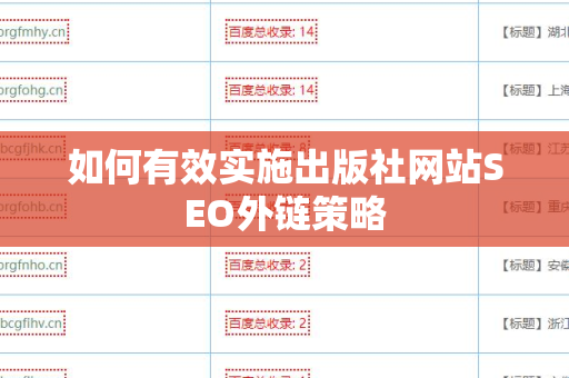 如何有效实施出版社网站SEO外链策略