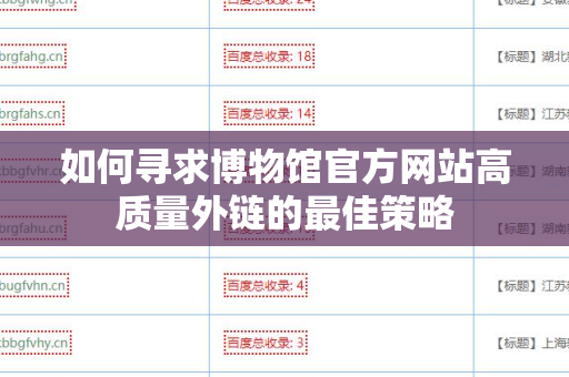如何寻求博物馆官方网站高质量外链的最佳策略