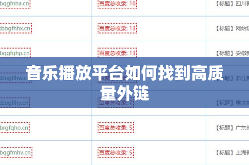 音乐播放平台如何找到高质量外链
