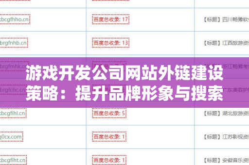 游戏开发公司网站外链建设策略：提升品牌形象与搜索排名的有效方法
