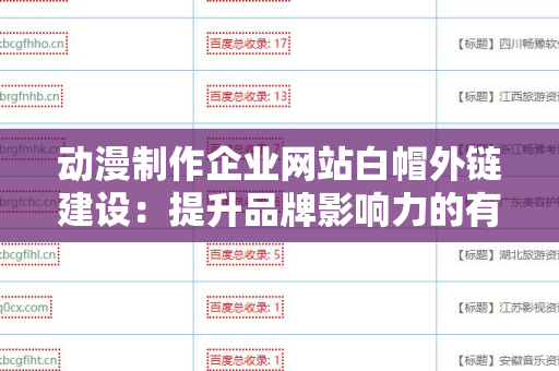动漫制作企业网站白帽外链建设：提升品牌影响力的有效策略