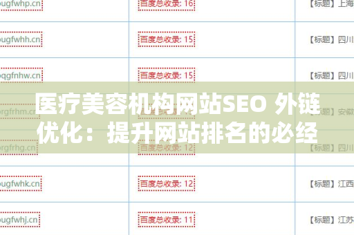 医疗美容机构网站SEO 外链优化：提升网站排名的必经之路