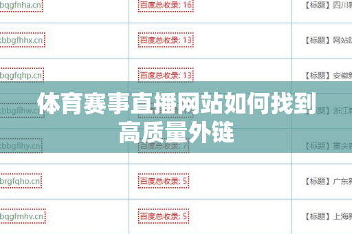体育赛事直播网站如何找到高质量外链