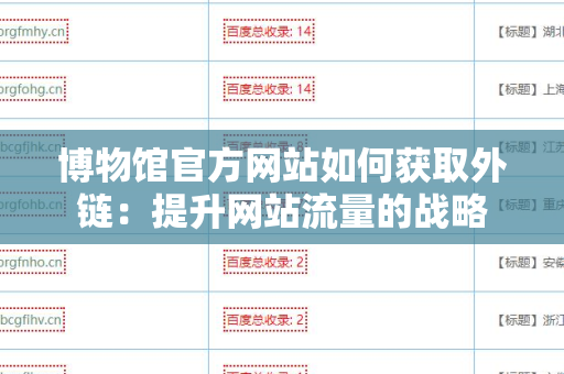 博物馆官方网站如何获取外链：提升网站流量的战略