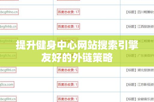 提升健身中心网站搜索引擎友好的外链策略