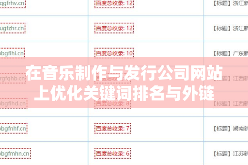在音乐制作与发行公司网站上优化关键词排名与外链