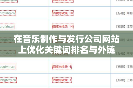 在音乐制作与发行公司网站上优化关键词排名与外链