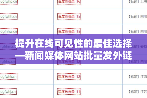 提升在线可见性的最佳选择—新闻媒体网站批量发外链工具