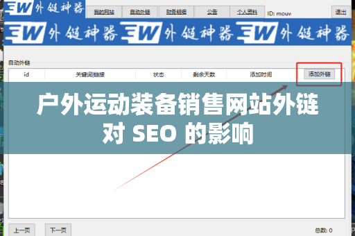 户外运动装备销售网站外链对 SEO 的影响