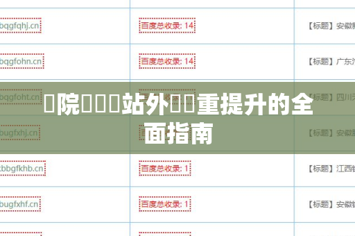 劇院劇團網站外鏈權重提升的全面指南