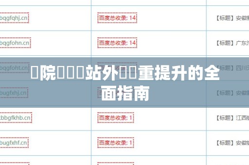 劇院劇團網站外鏈權重提升的全面指南