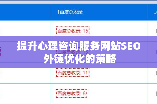 提升心理咨询服务网站SEO 外链优化的策略