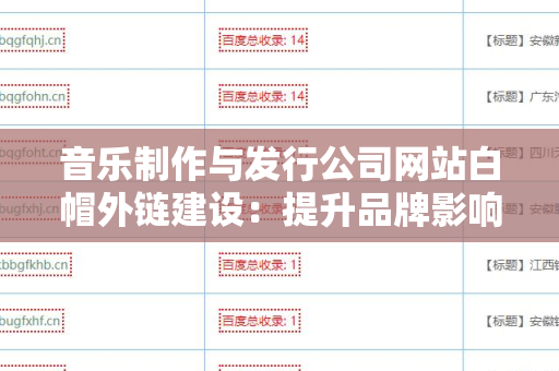 音乐制作与发行公司网站白帽外链建设：提升品牌影响力的有效策略