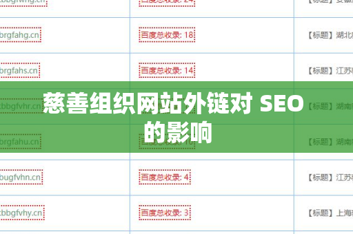 慈善组织网站外链对 SEO 的影响