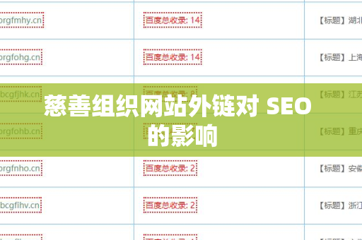 慈善组织网站外链对 SEO 的影响