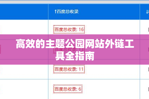 高效的主题公园网站外链工具全指南