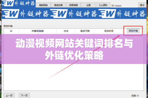 动漫视频网站关键词排名与外链优化策略