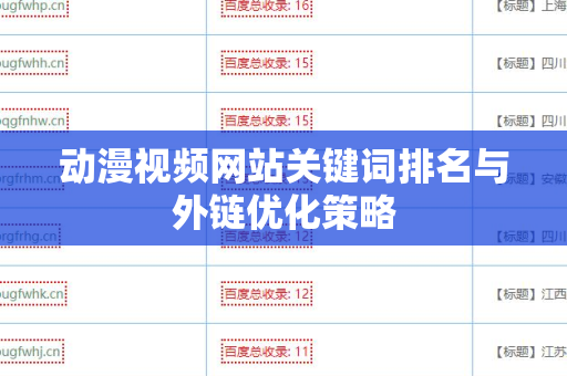动漫视频网站关键词排名与外链优化策略