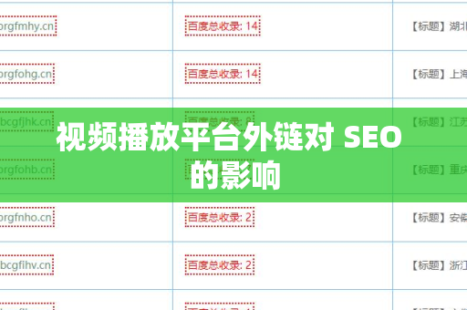 视频播放平台外链对 SEO 的影响
