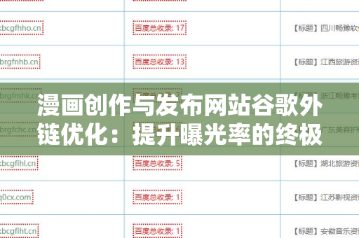 漫画创作与发布网站谷歌外链优化：提升曝光率的终极指南