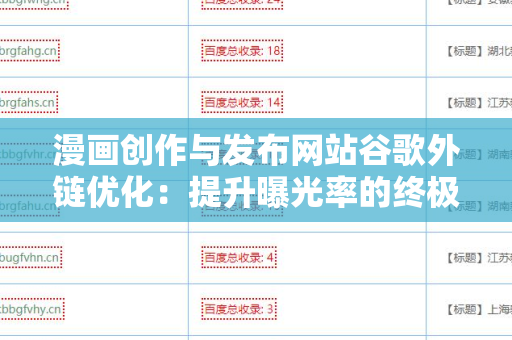 漫画创作与发布网站谷歌外链优化：提升曝光率的终极指南
