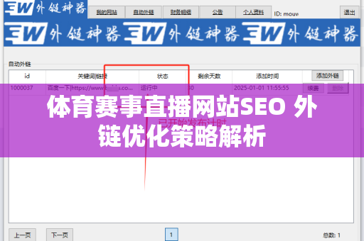 体育赛事直播网站SEO 外链优化策略解析