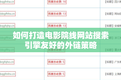 如何打造电影院线网站搜索引擎友好的外链策略