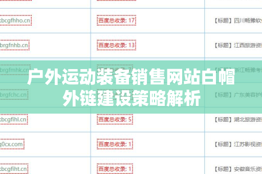 户外运动装备销售网站白帽外链建设策略解析