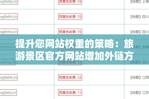 提升您网站权重的策略：旅游景区官方网站增加外链方法