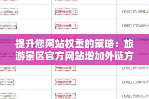 提升您网站权重的策略：旅游景区官方网站增加外链方法
