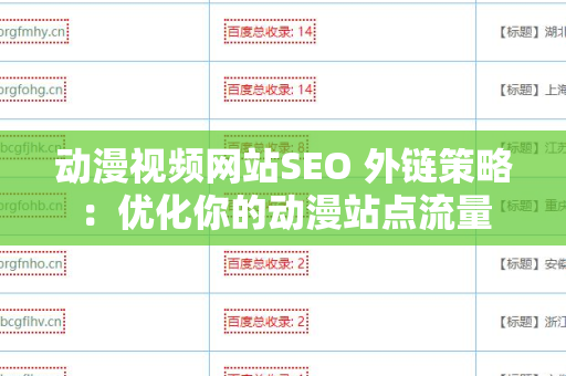 动漫视频网站SEO 外链策略：优化你的动漫站点流量